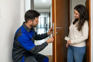 Chaveiro abrindo uma porta em Vitória da Conquista com ferramentas específicas.